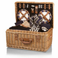Windsor Luxury Picnic Basket w/ Deluxe Service for Four